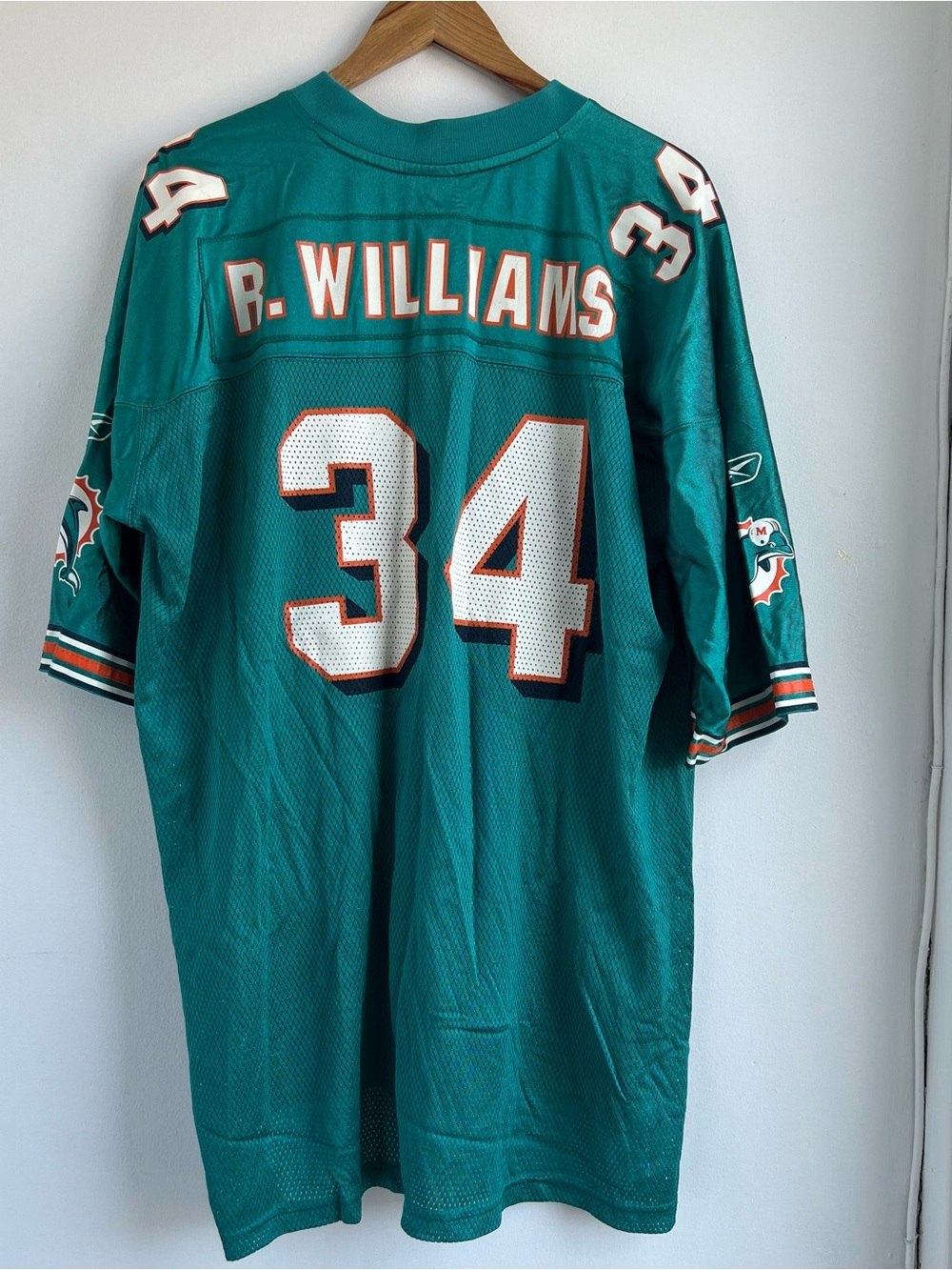 Vintage Reebok Miami Dolphins Ricky‎ Williams #34 NFL Jersey 2XL Mens XXL - Picture 11 of 14